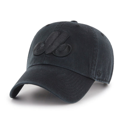 Montreal Expos '47 Black-Black Adjustable Clean Up Cap