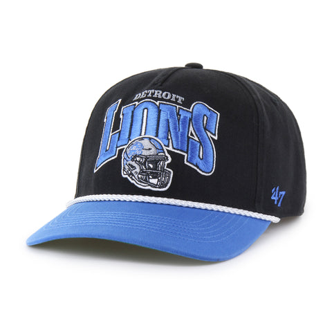'47 NFL Detroit Lions Palmero Hitch RF Adjustable Snapback Hat - Black / Blue