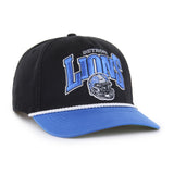 '47 NFL Detroit Lions Palmero Hitch RF Adjustable Snapback Hat - Black / Blue