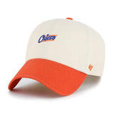 '47 Edmonton Oilers Base Runner Clean Up Adjustable Hat - Orange/Off white