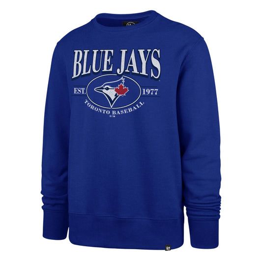47 Men's MLB Toronto Deluxia Headline Crew Long Pullover Sweatshirt - Blue