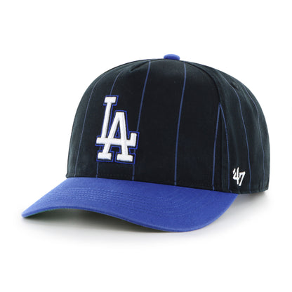 '47 MLB Los Angeles Dodgers Pinstripe Hitch Snapback Hat - Black/Blue
