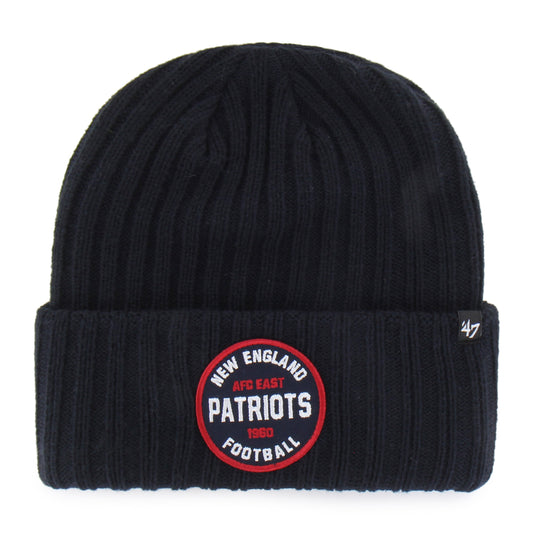 '47 NFL New England Patriots Ribbed Snowdrift Cuff Knit Beanie - Black