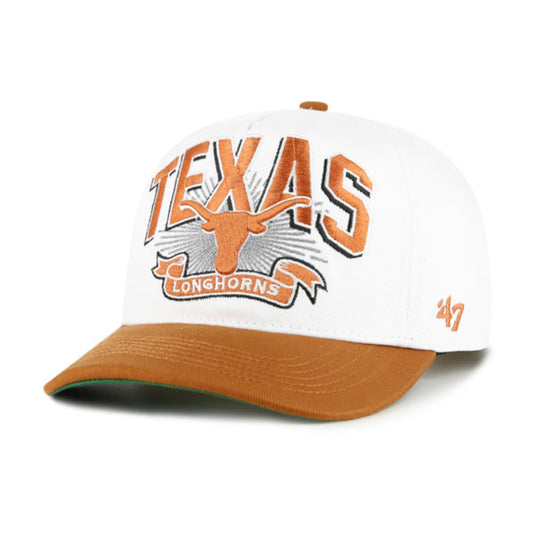 47 NCAA Texas Longhorns Prime Play Hitch Adjustable Snapback Hat - White/ Orange
