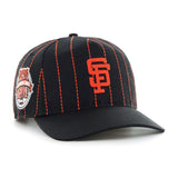 '47 MLB San Francisco Rawlings Pinstripe Hitch Adjustable Snapback Hat - Black