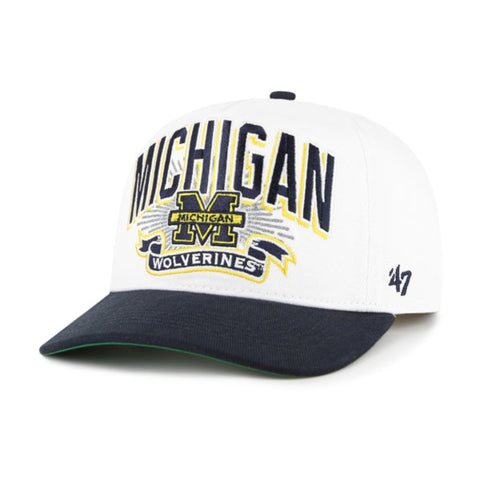 47 NCAA Michigan Wolverines Prime Play Hitch Adjustable Snapback Hat - White/Navy