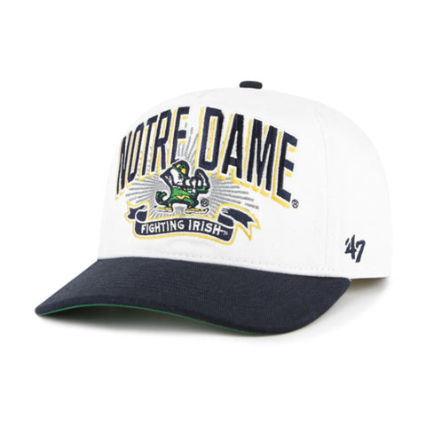 '47 NCAA Notre Dame Fighting Irish Prime Play Hitch Adjustable Snapback Hat - White/Navy