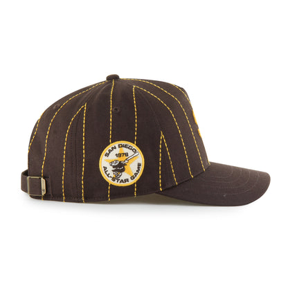 '47 MLB San Diego Padres Rawlings Pinstripe Hitch Adjustable Hat - Brown