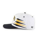 '47 NHL Hitch Boston Bruins Diamond Cut Snapback Hat - White / Black