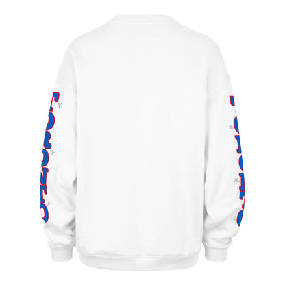 47 MLB Women's Toronto Blue Jays Thunderous Oversized Crew Hoodie - White