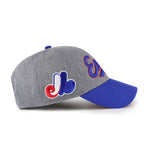 '47 MLB Montreal Expos Granite Script MVP Adjustable Snapback Hat - Grey / Blue