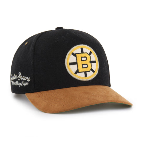 '47 NHL Boston Bruins Golden Age TT Hitch Snapback Hat - Black