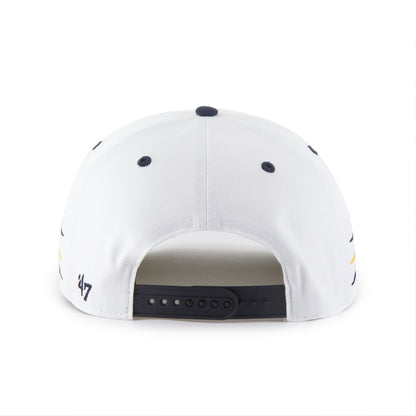 '47 NHL Hitch Boston Bruins Diamond Cut Snapback Hat - White / Black