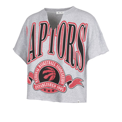 47 Womens NBA Toronto Banners Oversized Notch Neck Tee - Gray