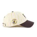 '47 MLB San Diego Padres Rawlings Pinstripe Clean Up Adjustable Snapback Hat - White/Brown