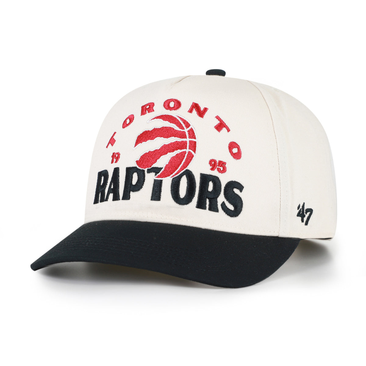 ’47 NBA Toronto Raptors Arcitext Hitch RF Adjustable Hat - White/Black