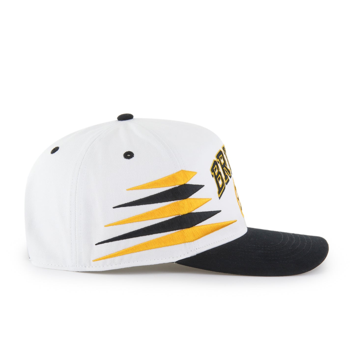 '47 NHL Hitch Boston Bruins Diamond Cut Snapback Hat - White / Black