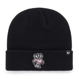 47 NCAA Wisconsin Badgers Raised Cuff Knit Hat - Black