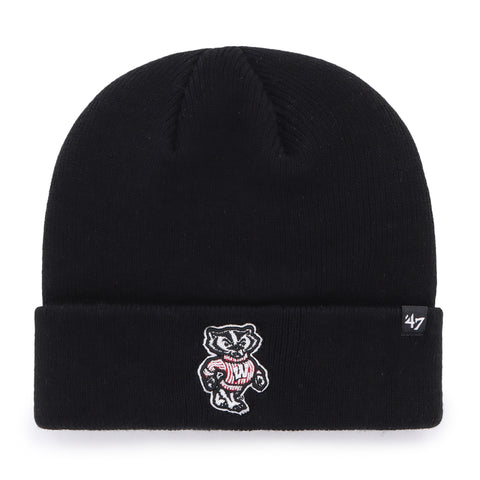 47 NCAA Wisconsin Badgers Raised Cuff Knit Hat - Black