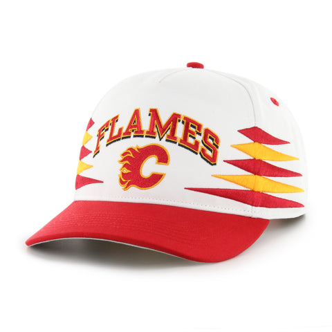 '47 NHL Hitch Calgary Flames Diamond Cut Snapback Hat - White / Red