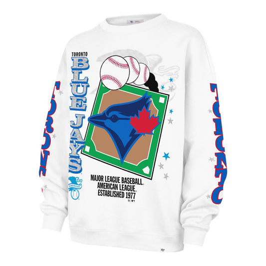 47 MLB Women's Toronto Blue Jays Thunderous Oversized Crew Hoodie - White
