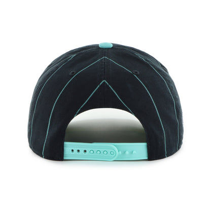 '47 NBA Vancouver Grizzlies Pinstripe Hitch Snapback Hat - Black/Teal