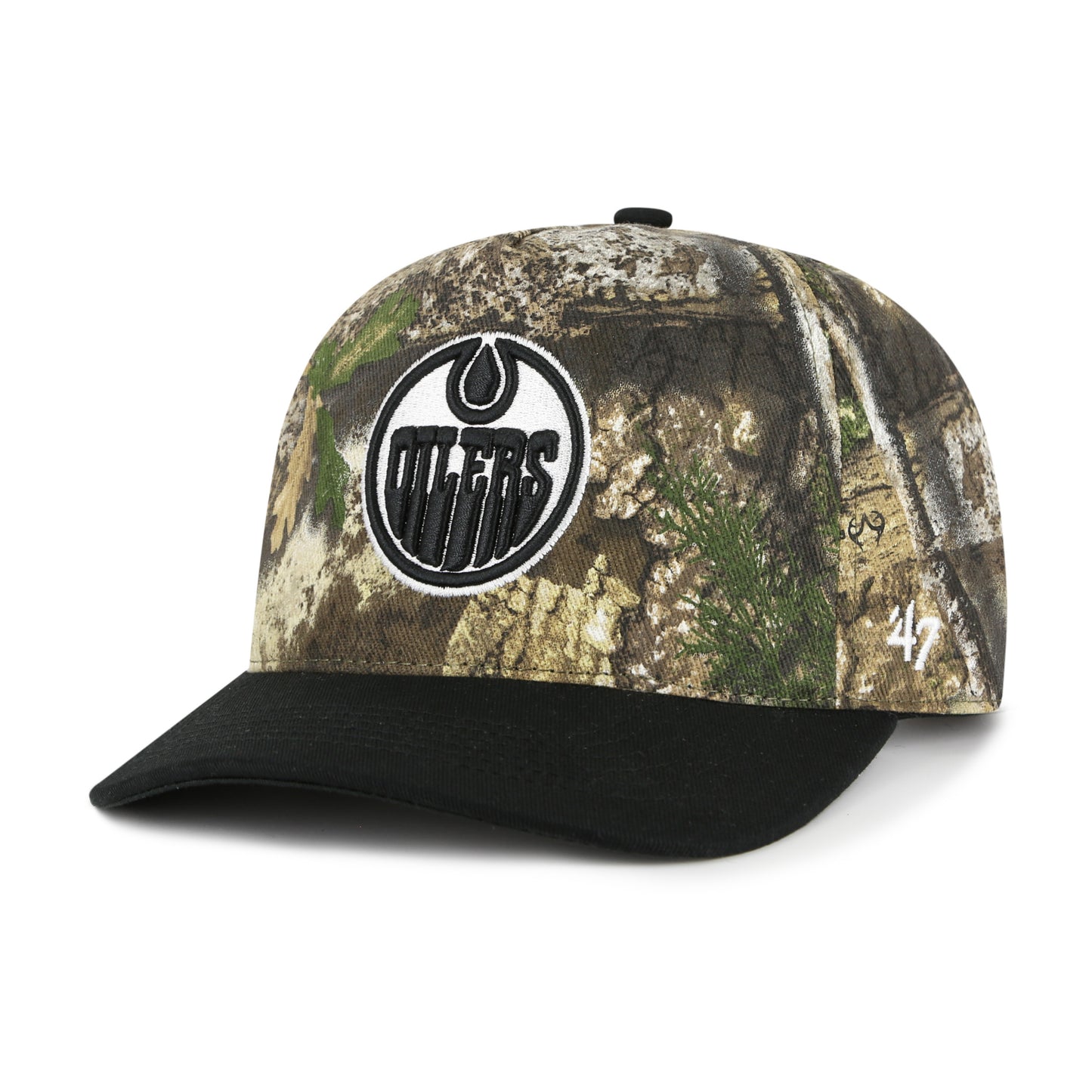 '47 NHL Edmonton Oilers REALTREE APX Hitch TT  Snapback Hat- Camo/Black