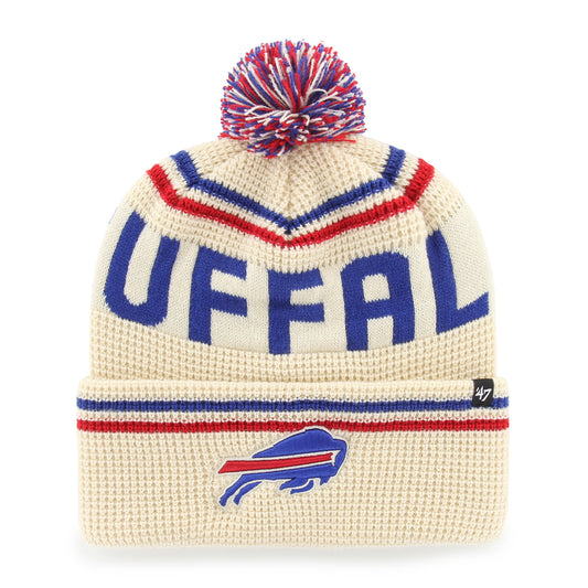 '47 NFL Buffalo Bills Quattrle Cuff Knit Beanie - White