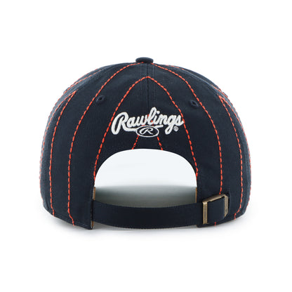'47 MLB Detroit Tigers Rawlings Pinstripe Hitch Adjustable Hat - Black