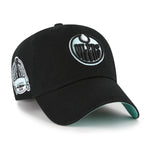 '47 NHL Edmonton Oilers Black Mint Double Under Clean Up Adjustable Hat - Black