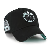 '47 NHL Edmonton Oilers Black Mint Double Under Clean Up Adjustable Hat - Black