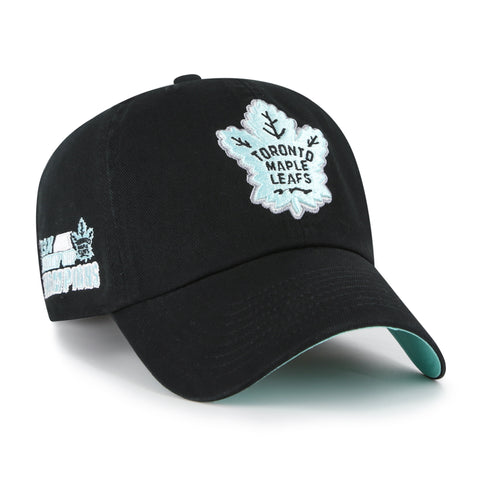 '47 NHL Toronto Maple Leafs Black Mint Double Under Clean Up Adjustable Hat - Black
