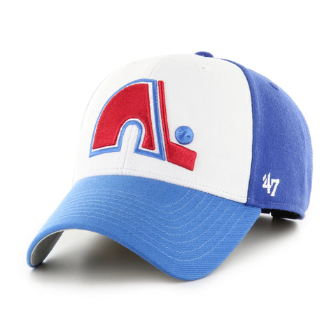 '47 NHL Quebec Nordiques Tri Time MVP Adjustable Hat - White/Blue