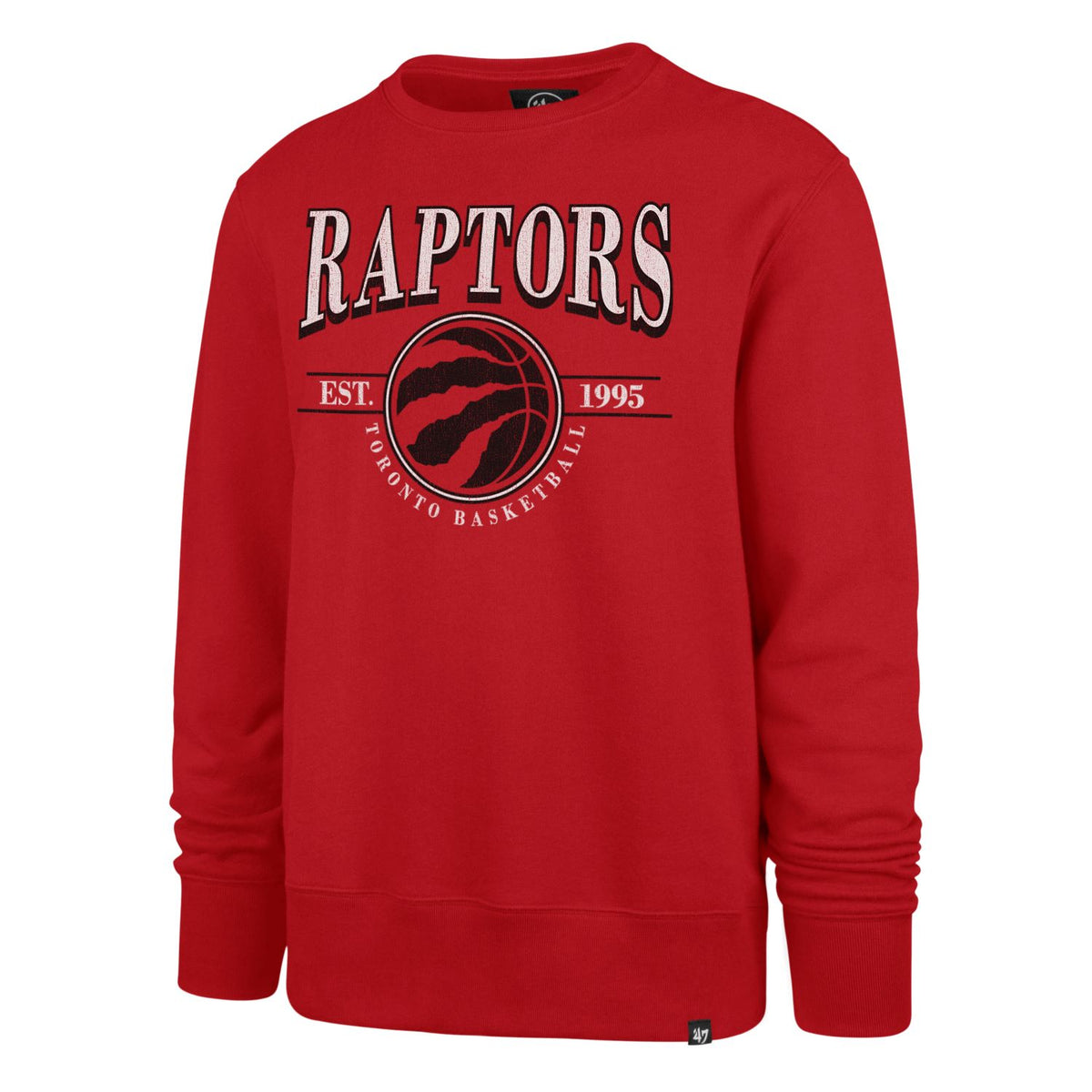 47 Men's NBA Toronto Raptors Deluxia Headline Crew Long Pullover Sweatshirt - Red