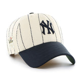 '47 MLB New York Yankees Rawlings Pinstripe Clean Up Adjustable Snapback Hat - White/Navy