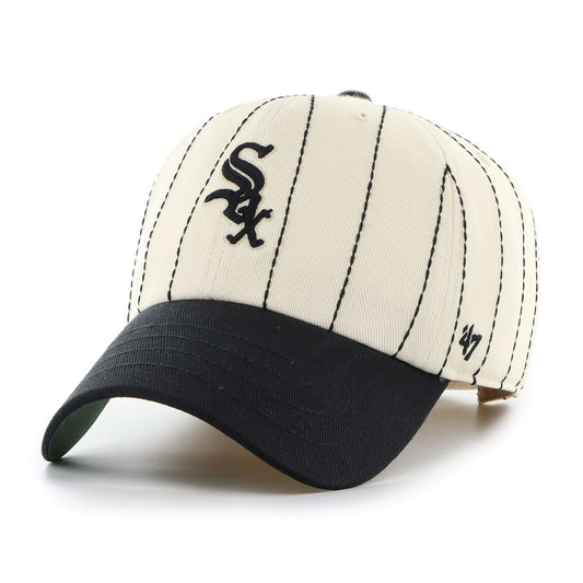 '47 MLB Chicago Cubs Rawlings Pinstripe Clean Up Adjustable Snapback Hat - White/Black