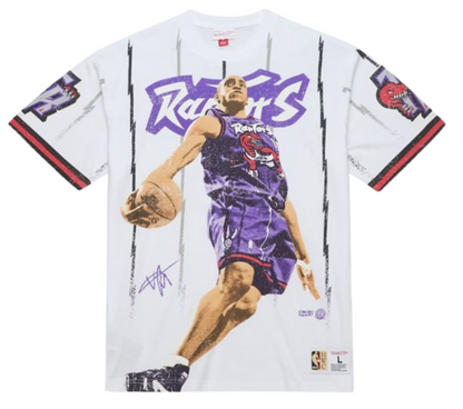 Mitchell & Ness NBA Toronto Raptors Vince Carter Playmaker Vintage T-Shirt - White