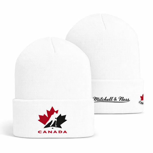 Mitchell & Ness Hockey Canada 2026 Cuff Knit Beanie - White