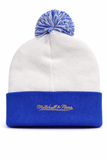 Mitchell & Ness MLB Toronto Blue Jays Gold Arch 2025 World Series Cuff Knit Beanie with Pom - Blue/White