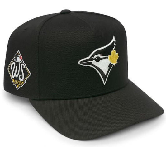 Mitchell & Ness MLB Toronto Blue Jays 2025 World Series Adjustable A-Frame Snapback Hat - Black/Gold