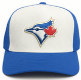 Mitchell & Ness MLB Toronto Blue Jays 2025 World Series Two-Tone Adjustable A-Frame Snapback Hat - Cream/Royal Blue