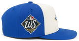 Mitchell & Ness MLB Toronto Blue Jays 2025 World Series Two-Tone Adjustable A-Frame Snapback Hat - Cream/Royal Blue