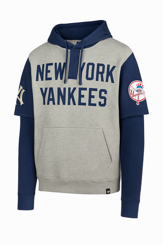 47 MLB New York Yankees Game Felt Fifties Shortstop Pullover - Grey/Navy
