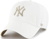 47 New York Yankees White Noise Logo Clean Up Adjustable Cap - White/Khaki