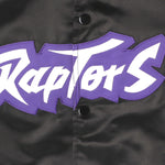 Youth Mitchell & Ness Black Toronto Raptors Hardwood Classics Satin Raglan Full-Snap Jacket