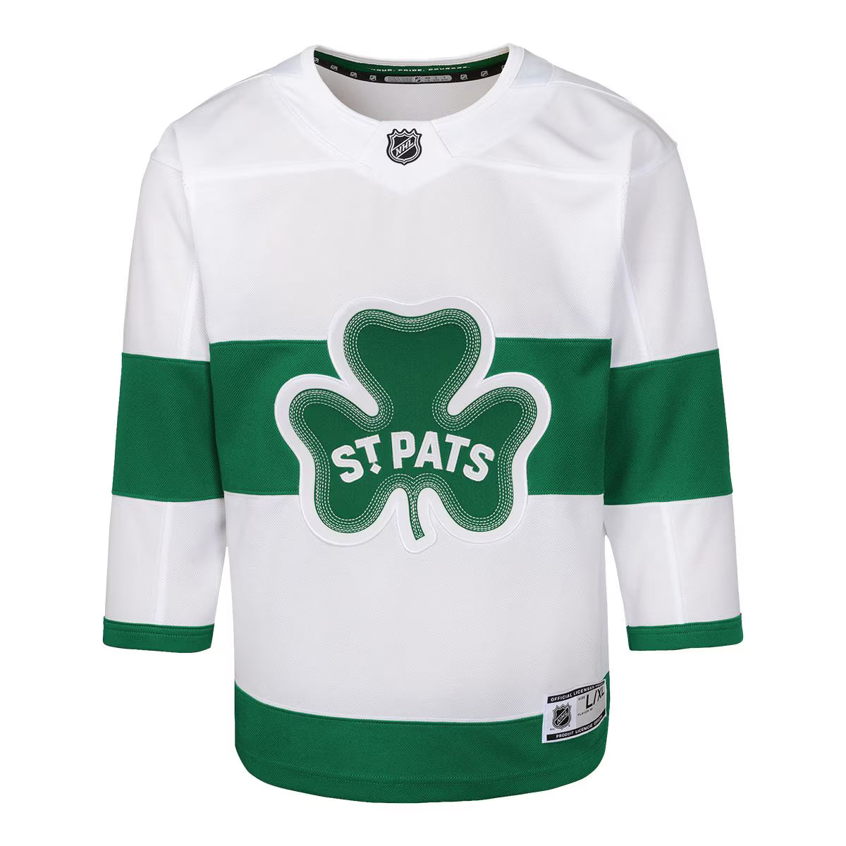 Youth NHL Toronto St. Pats Premier Blank Jersey -  White/Green