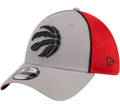 New Era NBA Toronto Raptors 39THIRTY Pipe Flex Hat - Grey/Red