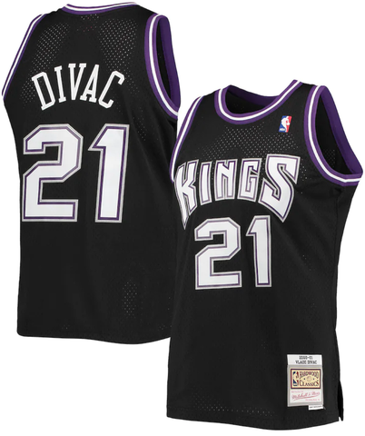 Vlade Divac #21 Sacramento Kings 2000-01 Hardwood Classics Swingman Jersey by Mitchell & Ness - Black