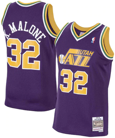 Men's Mitchell & Ness NBA Karl Malone Utah Jazz 1991-92 Hardwood Classics Swingman Jersey - Purple