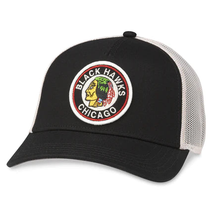American Needle Valin Chicago Blackhawks Black Curved Brim Hat